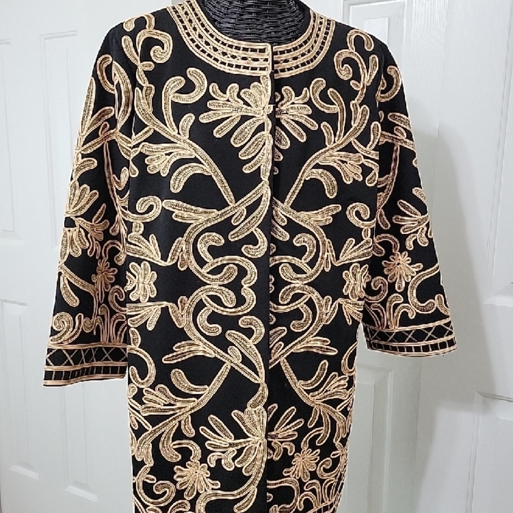 Weavz Black Gold Embroidery Ornate Jacket